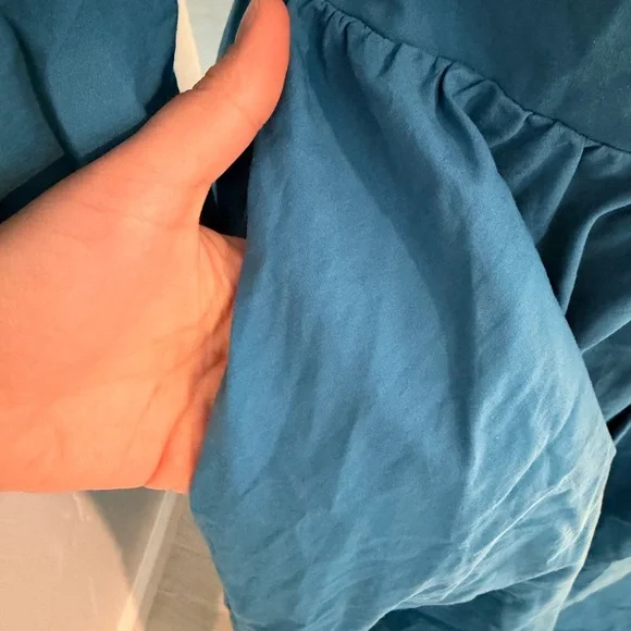 Blue Button-Front Midi Dress #520 - Picture 3 of 5